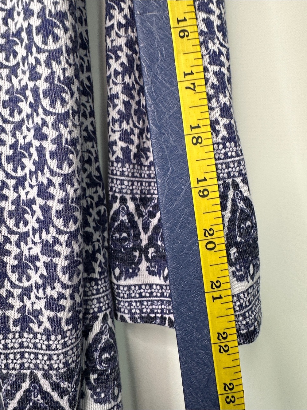 Dalia blue and white boho-patterned open front cardigan size XL - Picture 12 of 16